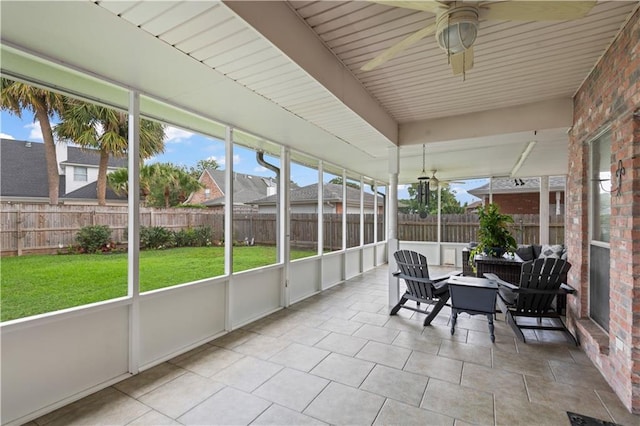 1 Platt St, Kenner, LA 70065 - sunroom / solarium with a ceiling fan, plenty of natural light, and an outdoor hangout area