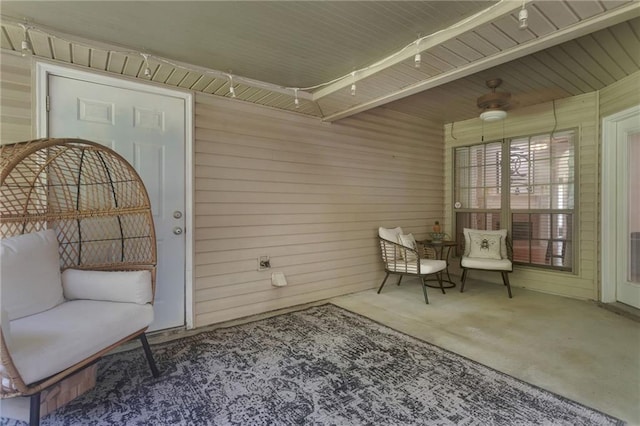 2523 Robin St, Slidell, LA 70460 - sitting room featuring carpet flooring and wood walls