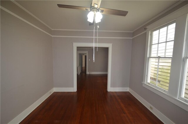 4005-4007 Camp St, New Orleans, LA 70115 - unfurnished dining area with ornamental molding, a ceiling fan, and wood finished floors