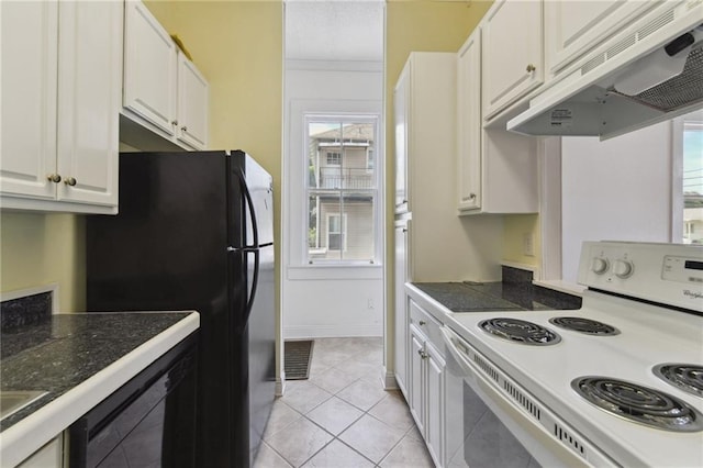 922 Lafayette St, Gretna, LA 70053 - kitchen featuring white range with electric stovetop, under cabinet range hood, white cabinets, healthy amount of natural light, and crown molding