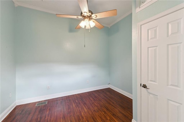 922 Lafayette St, Gretna, LA 70053 - spare room with crown molding, wood finished floors, and a ceiling fan