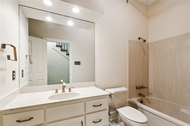 104 Acadian Ln, Mandeville, LA 70471 - full bathroom with shower / bath combination, vanity, and recessed lighting