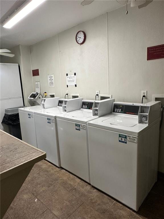 3805 Houma Blvd Unit A243, Metairie, LA 70006 - communal laundry room featuring washing machine and dryer and a ceiling fan