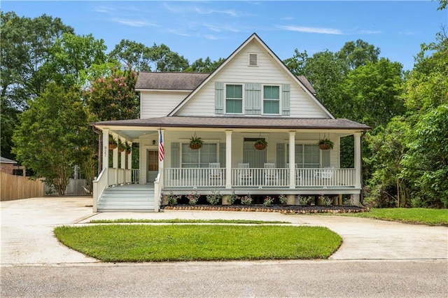 921 Carriage Way, Baton Rouge, LA 70808 - view of front of house featuring covered porch, concrete driveway, and roof with shingles