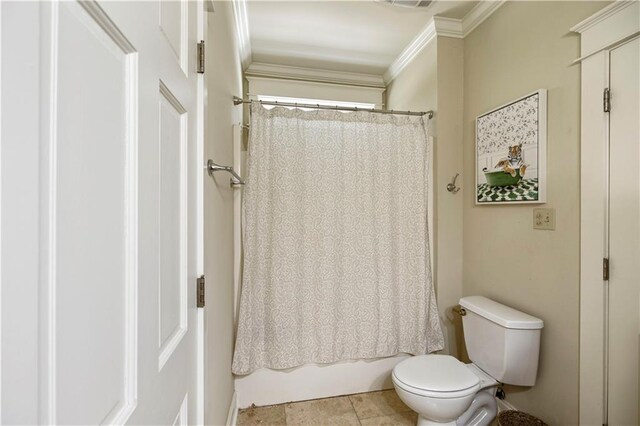 921 Carriage Way, Baton Rouge, LA 70808 - bathroom featuring crown molding and shower / tub combo
