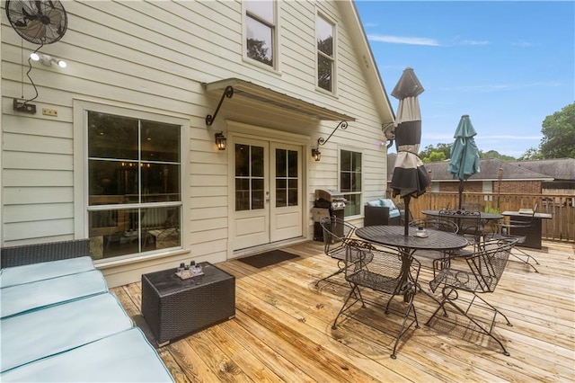 921 Carriage Way, Baton Rouge, LA 70808 - wooden terrace with outdoor dining area and area for grilling