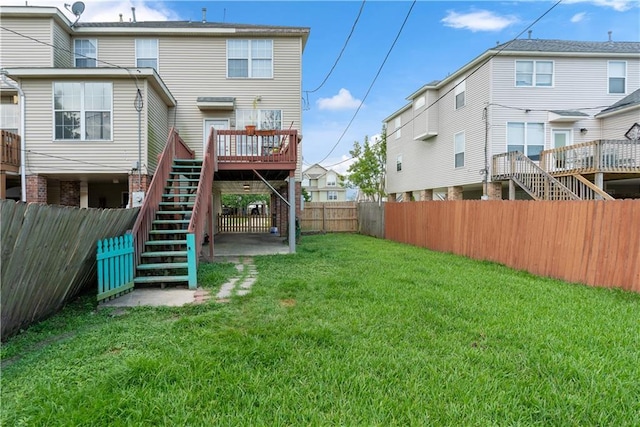 41 Brandon Hall Dr Unit A, Destrehan, LA 70047 - back of house featuring stairs, a fenced backyard, and a wooden deck