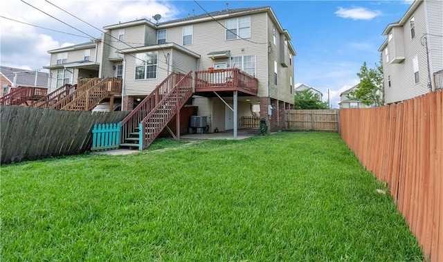 41 Brandon Hall Dr Unit A, Destrehan, LA 70047 - back of property featuring stairway, a fenced backyard, and a wooden deck