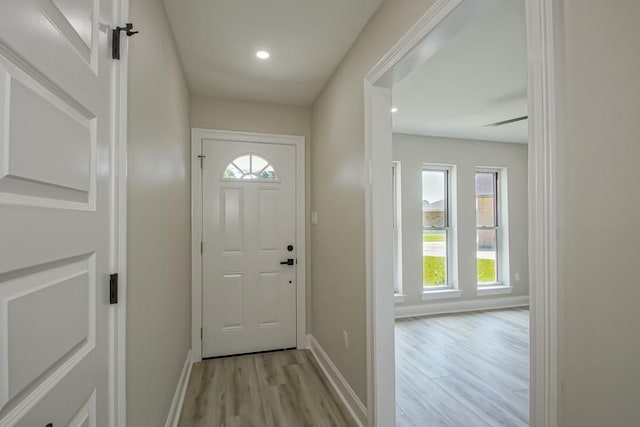 217 Chess Dr, Slidell, LA 70458 - entryway featuring light wood-type flooring and recessed lighting
