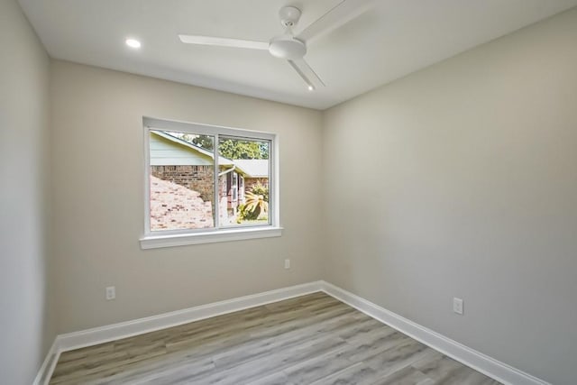 217 Chess Dr, Slidell, LA 70458 - unfurnished room with a ceiling fan, wood finished floors, and recessed lighting
