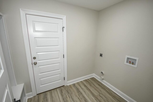 217 Chess Dr, Slidell, LA 70458 - washroom featuring hookup for a washing machine, light wood finished floors, and hookup for an electric dryer