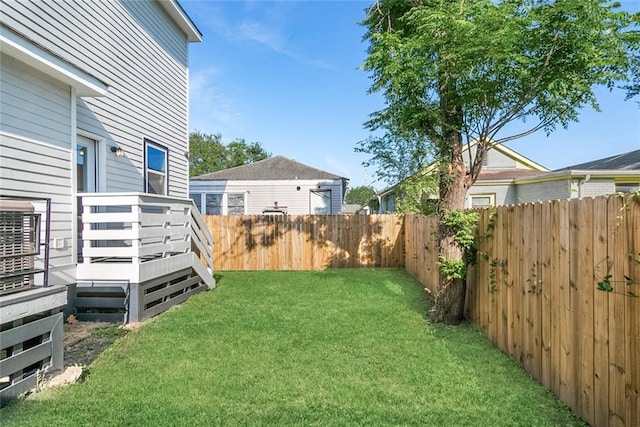 2626 N Dorgenois St, New Orleans, LA 70117 - fenced backyard with a wooden deck
