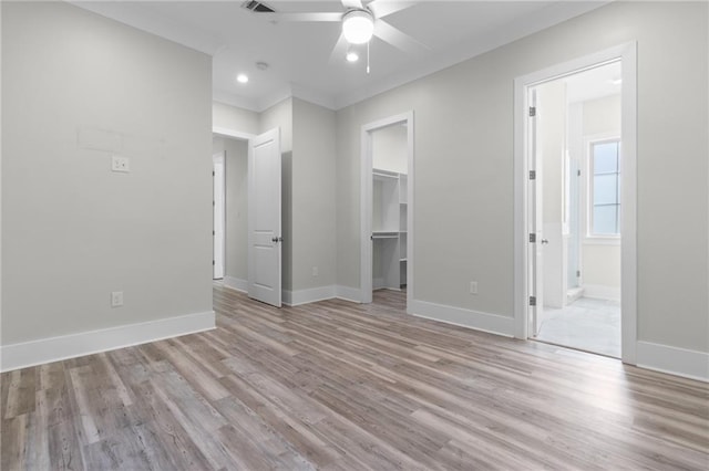 2028 Charles Dr, Chalmette, LA 70043 - unfurnished room featuring ceiling fan, light wood-style floors, and recessed lighting