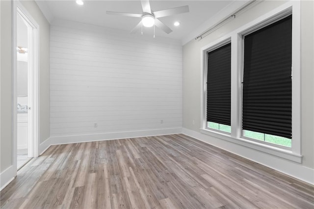 2028 Charles Dr, Chalmette, LA 70043 - empty room with light wood-style flooring, a ceiling fan, and recessed lighting