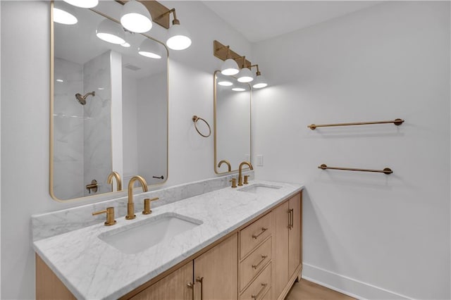 1208 Madison St, Metairie, LA 70001 - full bathroom featuring double vanity and a shower