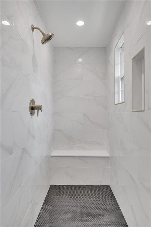1208 Madison St, Metairie, LA 70001 - full bath with a tile shower and recessed lighting