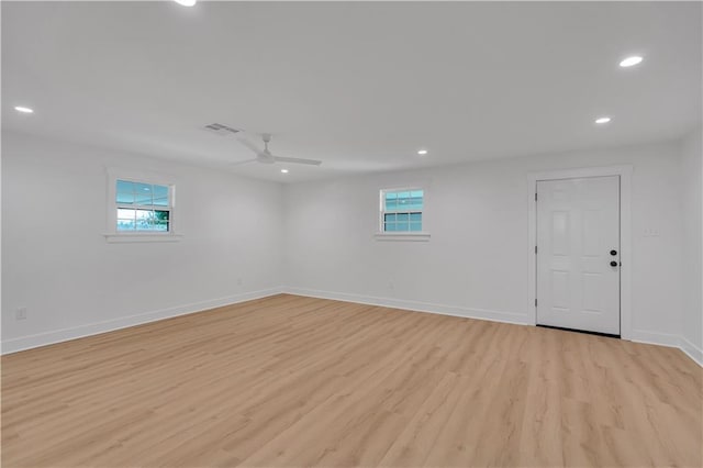 1208 Madison St, Metairie, LA 70001 - unfurnished room with ceiling fan, light wood-type flooring, and recessed lighting