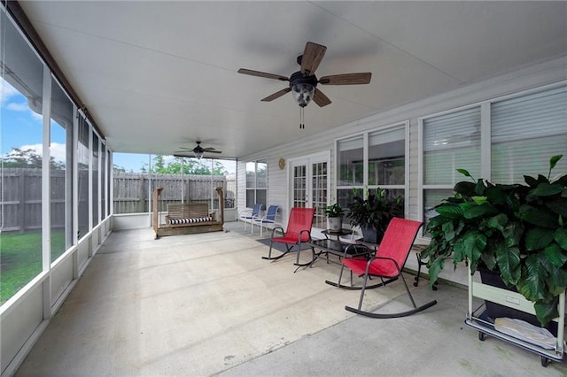 2004 Dierdorff Ct, Slidell, LA 70461 - sunroom / solarium with ceiling fan, plenty of natural light, and french doors