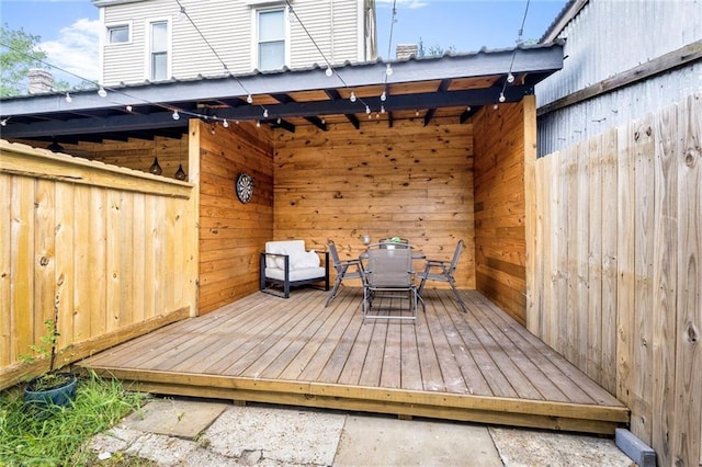 2231 Constance St, New Orleans, LA 70130 - wooden deck with outdoor dining area