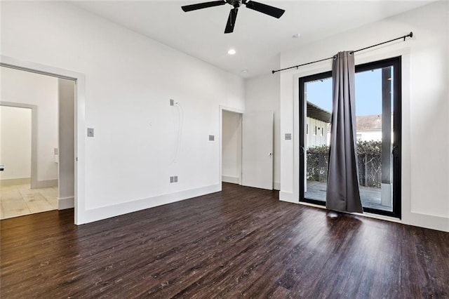 6000 Franklin Ave, New Orleans, LA 70122 - spare room featuring wood finished floors, a ceiling fan, and recessed lighting