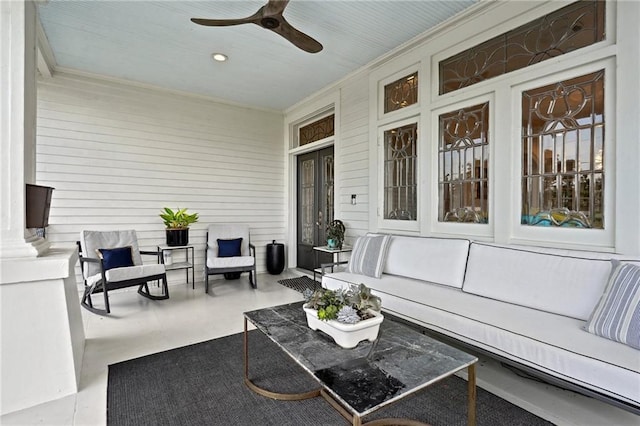 1455 Moss St, New Orleans, LA 70119 - view of patio featuring ceiling fan