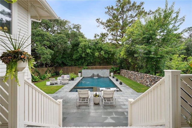1455 Moss St, New Orleans, LA 70119 - view of pool with outdoor lounge area, a fenced backyard, and a patio
