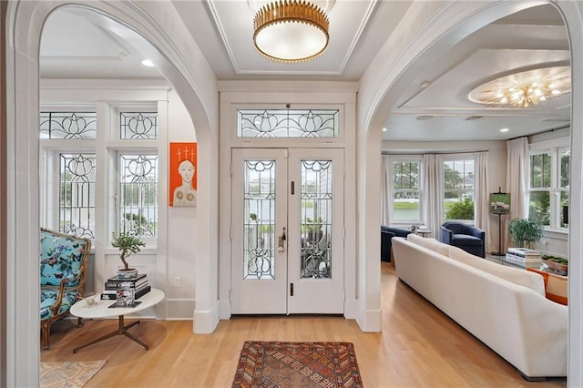1455 Moss St, New Orleans, LA 70119 - entryway with arched walkways and wood finished floors