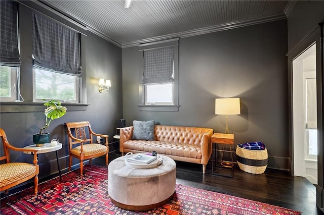 1455 Moss St, New Orleans, LA 70119 - sitting room featuring crown molding and wood finished floors