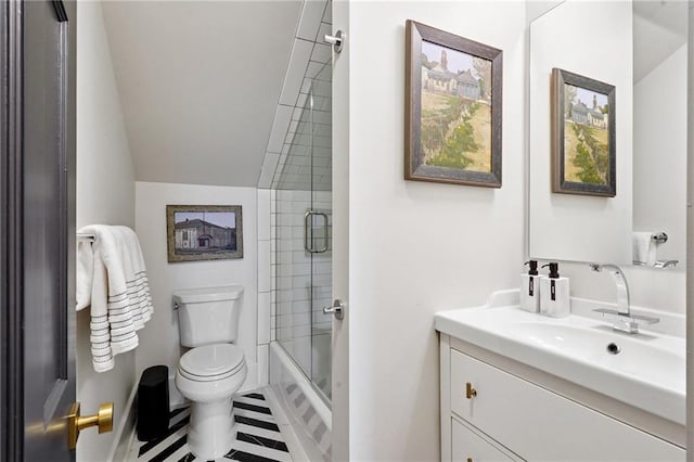 1455 Moss St, New Orleans, LA 70119 - bathroom with vanity, washtub / shower combination, and lofted ceiling