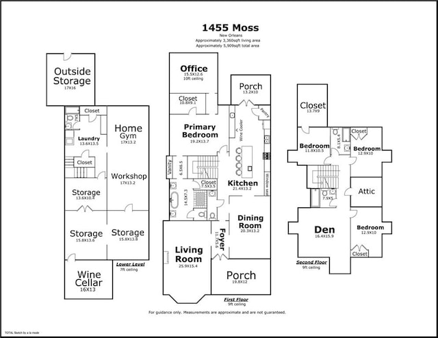 1455 Moss St, New Orleans, LA 70119 - view of room layout