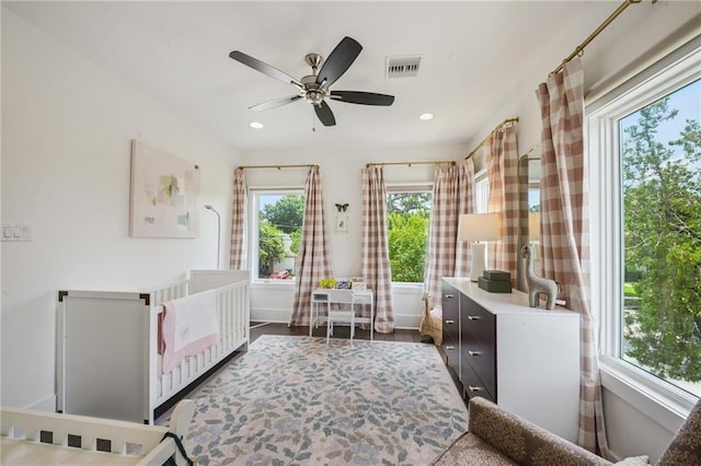 800 Ridgelake Dr, Metairie, LA 70001 - bedroom featuring recessed lighting and ceiling fan