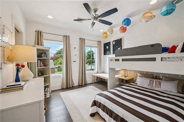 800 Ridgelake Dr, Metairie, LA 70001 - bedroom featuring dark wood finished floors and recessed lighting