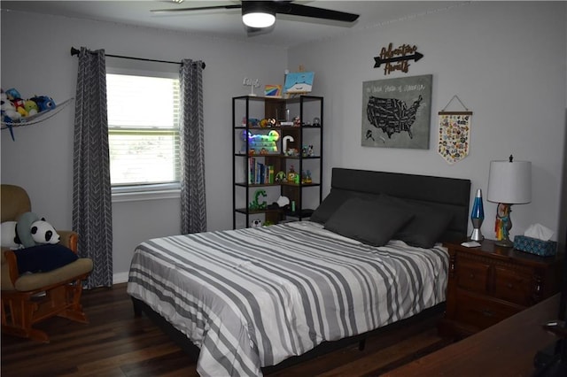 14 Platt St, Kenner, LA 70065 - bedroom with wood finished floors and ceiling fan