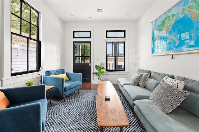 1039-41 Poland Ave, New Orleans, LA 70117 - living room featuring wood finished floors and recessed lighting