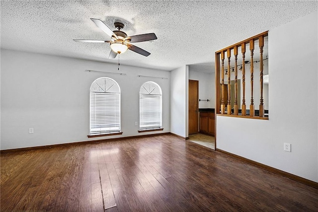 905 Rue Rochelle, Slidell, LA 70458 - empty room featuring a textured ceiling, a ceiling fan, and wood finished floors