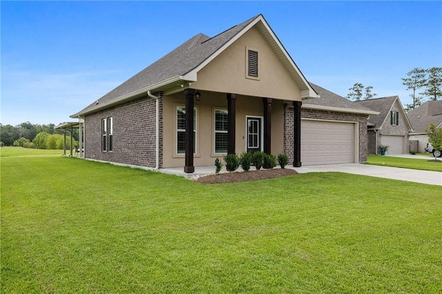 42016 Wood Ave, Ponchatoula, LA 70454 - single story home with brick siding, a front yard, an attached garage, and driveway