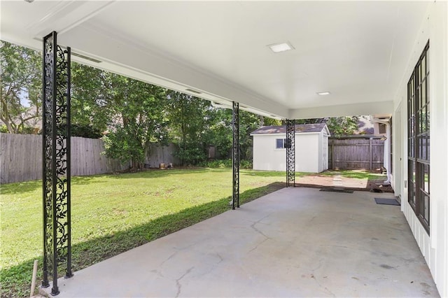 4720 Sheridan Ave, Metairie, LA 70002 - fenced backyard with a patio area and a shed