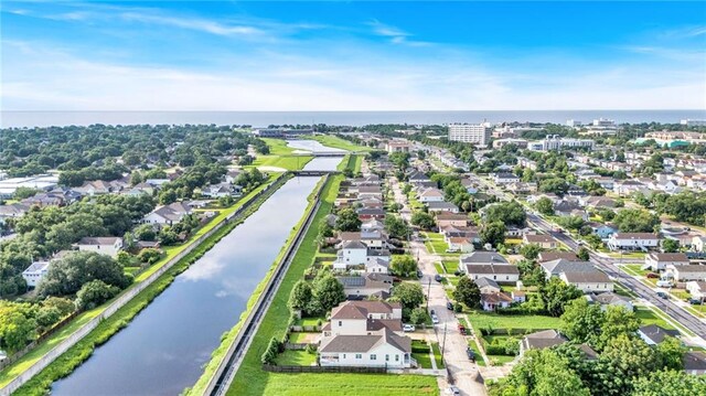 5756 Warrington Dr, New Orleans, LA 70122 - aerial view of property's location featuring a large body of water and nearby suburban area