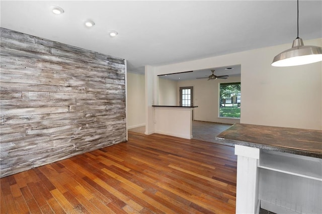 2549 Villere St, Mandeville, LA 70448 - unfurnished living room with wood finished floors and ceiling fan