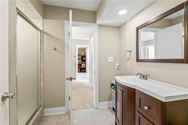 3540 Silver Maple Ct, New Orleans, LA 70131 - bathroom featuring vanity, a shower stall, and tile patterned floors