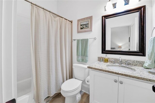 225 Chateau Papillon, Mandeville, LA 70471 - full bath with vanity, wood finished floors, and shower / bathtub combination with curtain