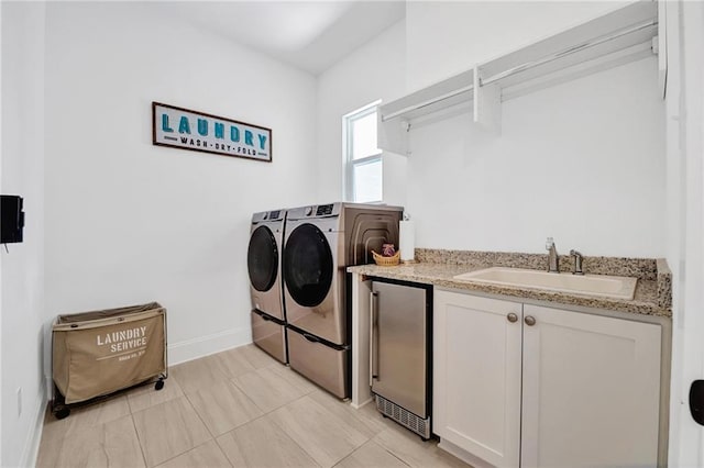 225 Chateau Papillon, Mandeville, LA 70471 - laundry area featuring independent washer and dryer and a sink