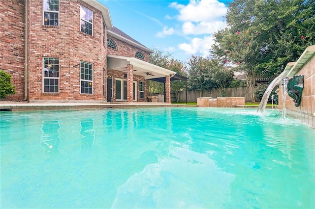 89 Catalpa Trce, Covington, LA 70433 - view of pool featuring ceiling fan and a fenced backyard