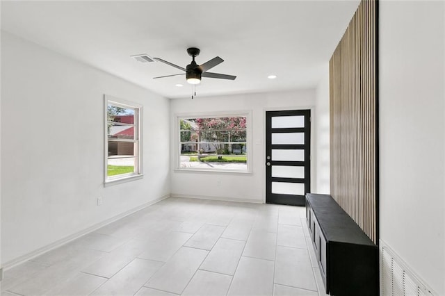 300 Florida St, River Ridge, LA 70123 - entrance foyer with a ceiling fan, recessed lighting, and light tile patterned floors