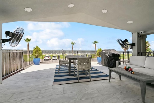 7720 Breakwater Dr, New Orleans, LA 70124 - view of patio with area for grilling, an outdoor living space, and outdoor dining space