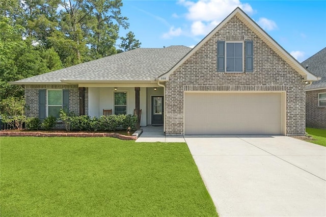 386 Knollwood Ln, Slidell, LA 70458 - view of front of property featuring brick siding, a front lawn, and driveway