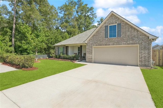 386 Knollwood Ln, Slidell, LA 70458 - view of front of house featuring brick siding, driveway, and an attached garage