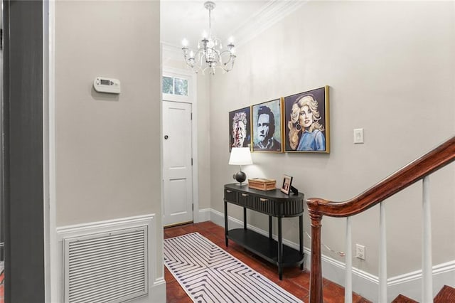 1230 Antonine St, New Orleans, LA 70115 - foyer featuring a chandelier and ornamental molding
