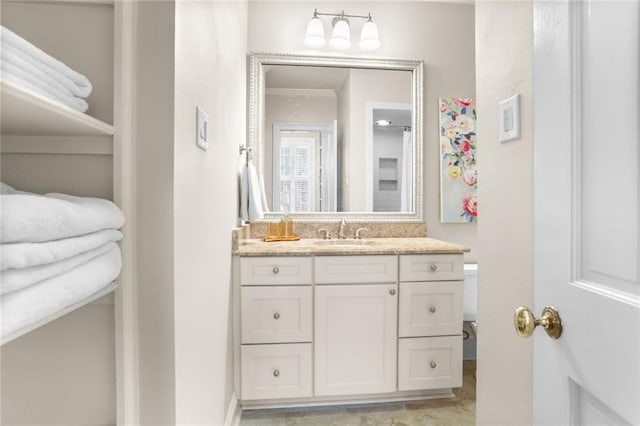 1230 Antonine St, New Orleans, LA 70115 - bathroom with vanity and ornamental molding