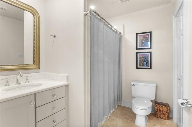 1230 Antonine St, New Orleans, LA 70115 - full bath with vanity, ornamental molding, and a shower with shower curtain
